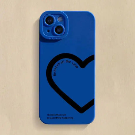 A blue phone case with a heart on it