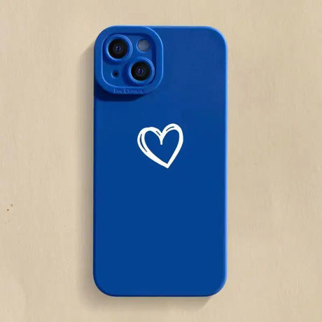 A blue phone case with a heart on it