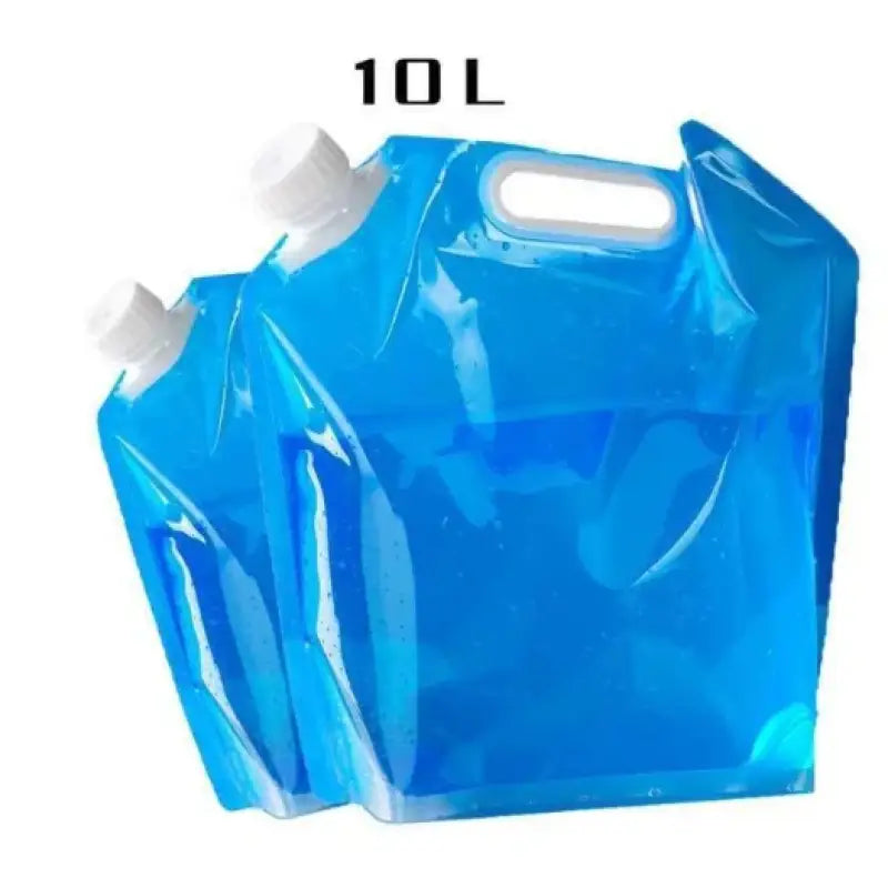 a blue plastic bag with a white handle