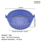 a blue plastic cupcake pan with a white background