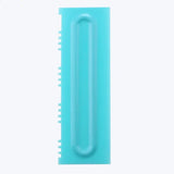 a blue plastic ruler with a white background
