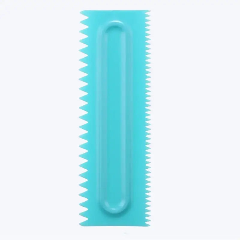 a blue plastic toothbrush with a tooth