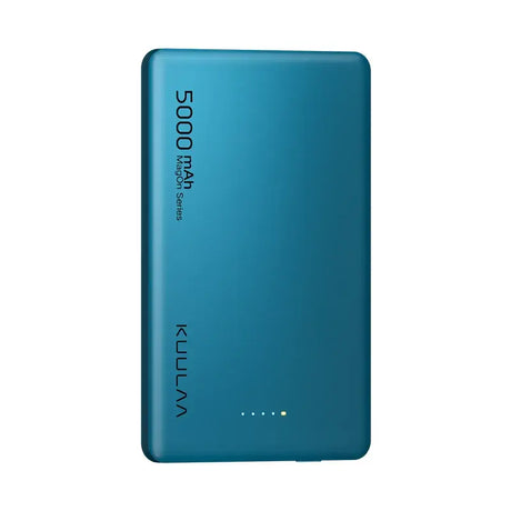 A blue power bank with the words’souu’on it