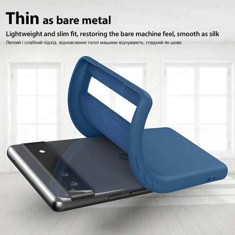 Blue protective case or cover for a slim electronic device, likely a smartphone or tablet.