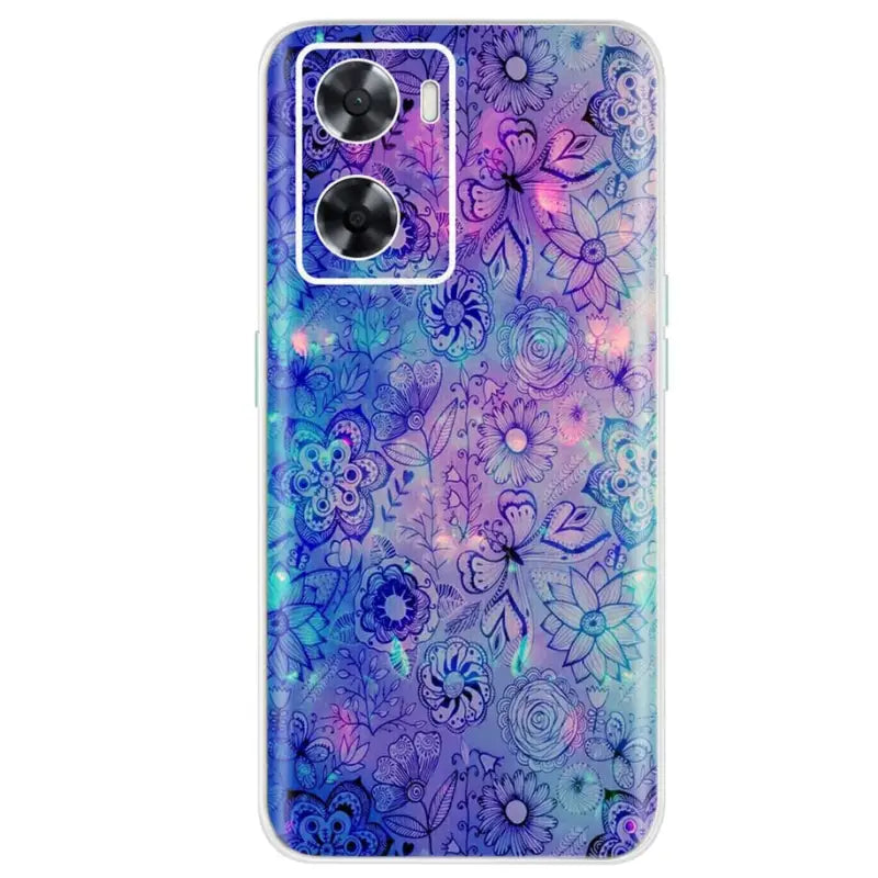 the purple and blue floral pattern skin for the iphone