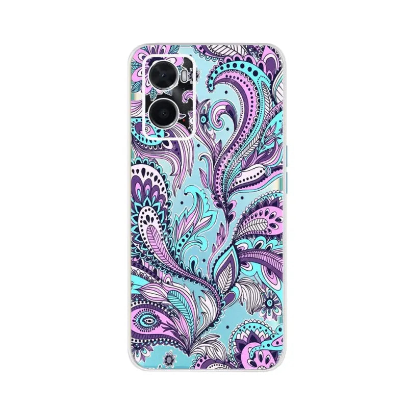 the blue and purple paisley pattern on this case is perfect for the motorola z2