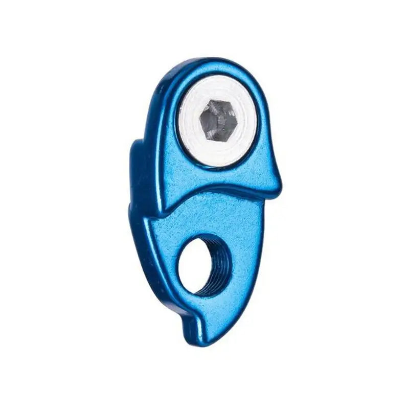 a blue plastic bottle opener with a metal handle