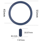 a blue ring with measurements
