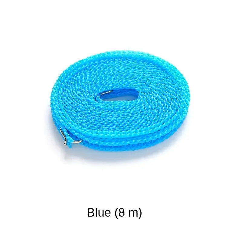 a blue rope with a silver hook