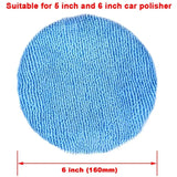 a blue round rug with measurements for the width of it