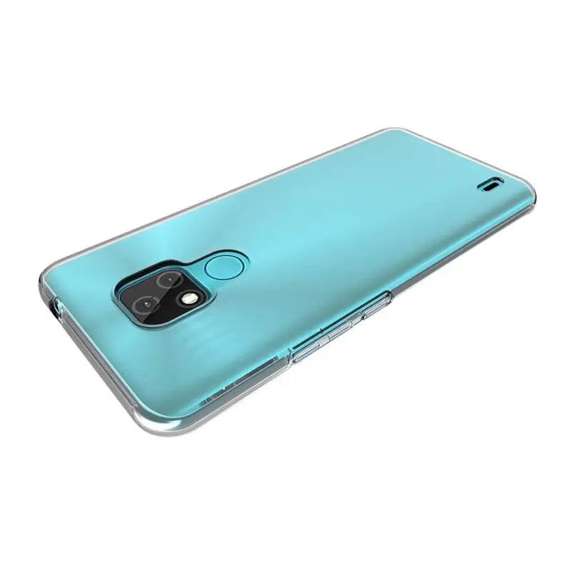 the back of a blue motorola motorola motorola phone