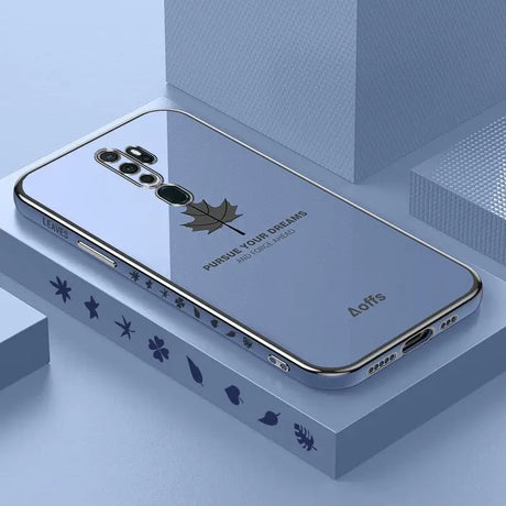 the back of a blue samsung phone case