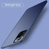 the back of a blue samsung phone with the text midnight blue