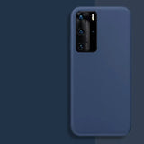 The back of a blue samsung phone