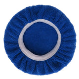 a blue hat with a white band