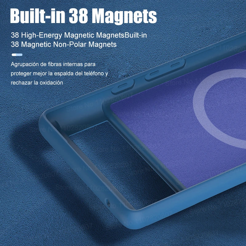 Luxury Magsafe Magnetic Case For Google Pixel 8 7 6 Silicone Wireless Charging Shockproof Case