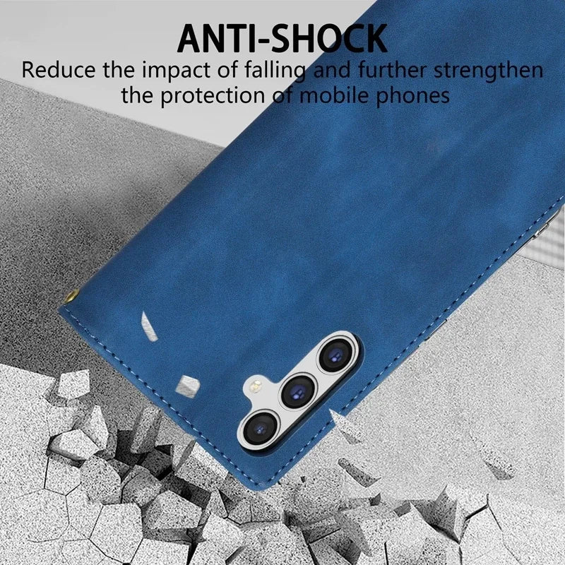 Blue smartphone case with a dual-camera cutout.