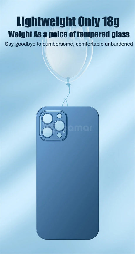 Blue smartphone with a multi-camera setup on its back.