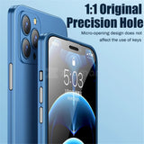 Shockproof Ultra Thin Front Tempered Glass 360 Phone Case for iPhone 13 12 11 Pro Max Mini Full Cover Lens Protection Shockproof Matte Case