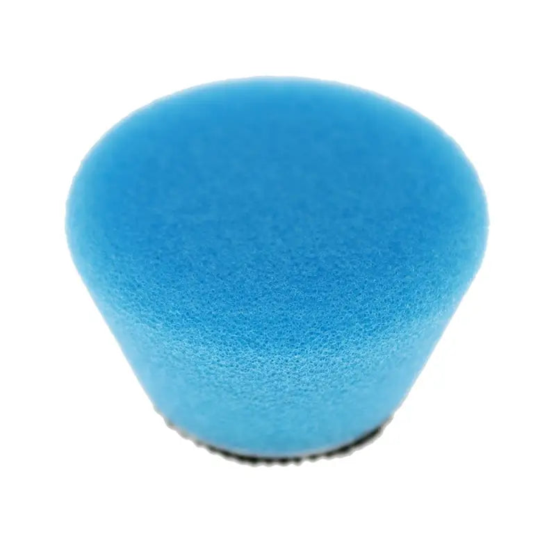 a blue sponge on a white background