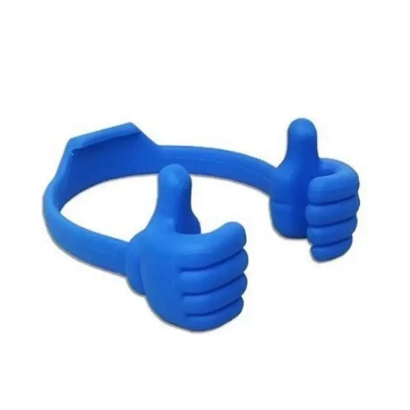 a blue thumbs up ring with two thumbs
