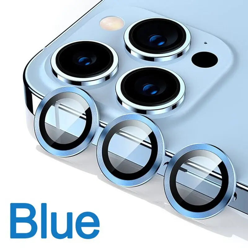the blue iphone is shown with three lenses