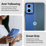 Back side of blue transparent ultra thin silicone soft clear case for Motorola edge with anti-yellowing matte finish