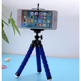 a blue tripod with a cell on it