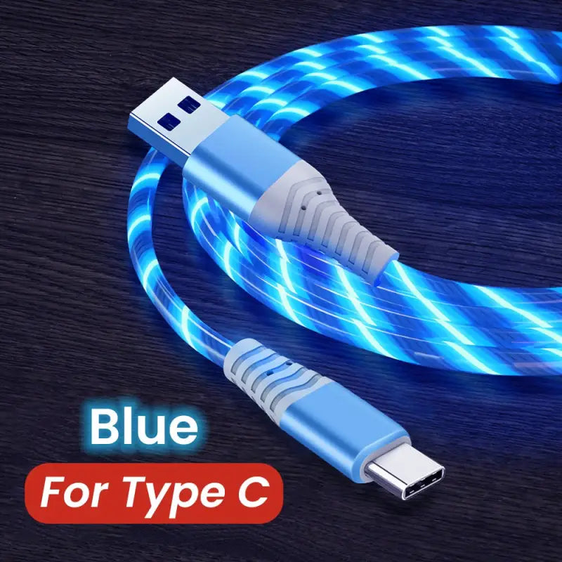 a close up of a blue cable connected to a type c