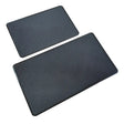 a pair of black mats with a white background