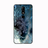 a blue and white abstract design phone case
