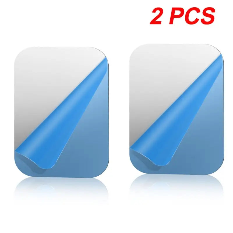 two blue and white app icons with a curved corner