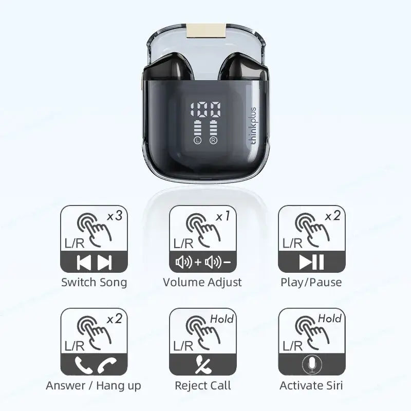 the bluetooth earphone is shown with the bluetooth logo