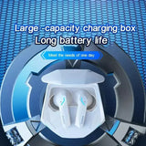 a bluetooth smart earphone with the text,’large capacity charging box long battery life ’