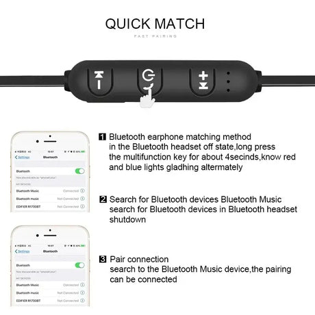 The bluetooth bluetooth smart earphones are shown in three different positions