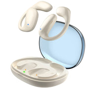 Bone conduction headphones with charging case.
