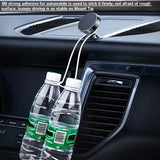 there are two bottles of water in the car with a cord attached to it
