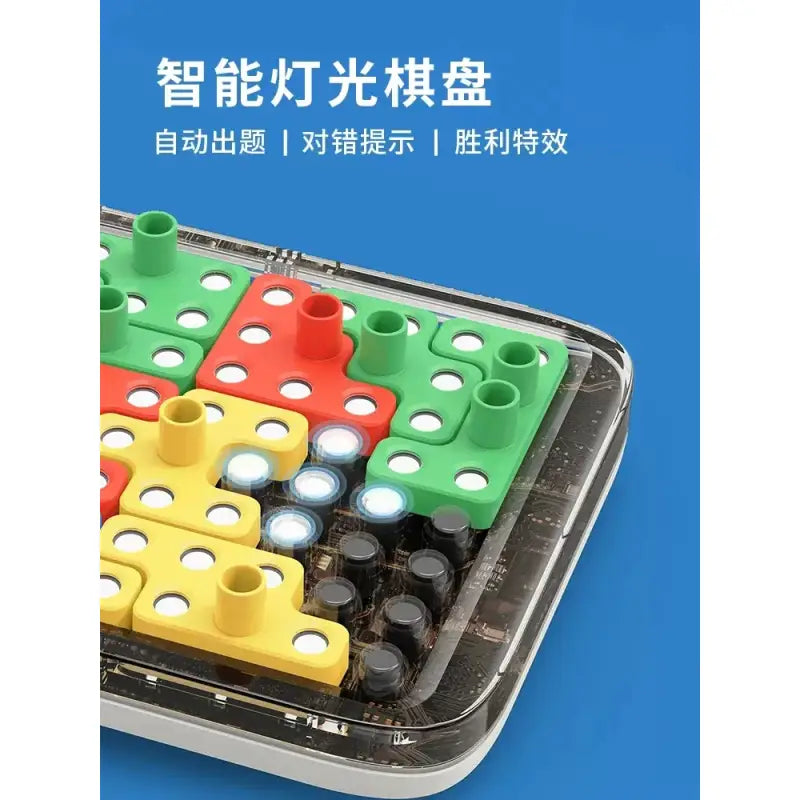 a box with a bunch of colorful plastic blocks