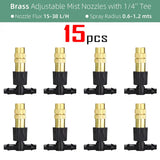 6 pack brass adjustable nozzles with 1 / 4 tee nozzle