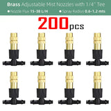 6 pack brass adjustable nozzles with 1 / 4 tee nozzles