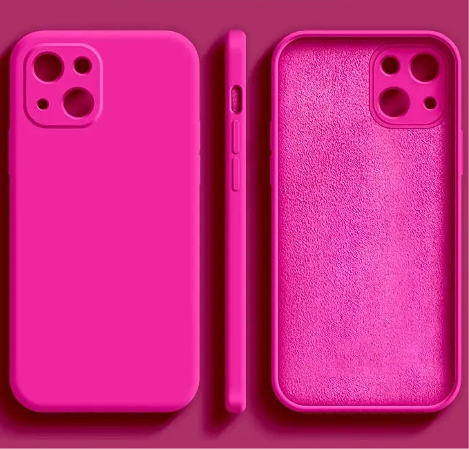 Bright pink smartphone case with camera cutouts.