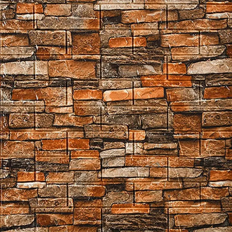 a brick wall with a brown stone pattern