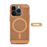 the brown iphone case is shown with the brown logo