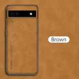 the back of a brown leather phone case