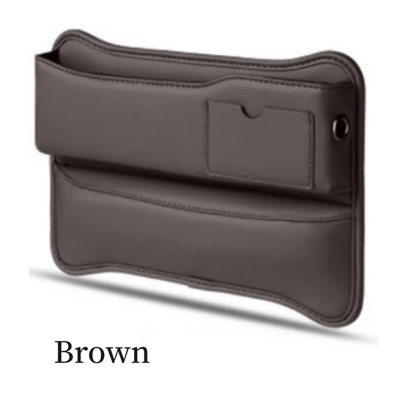 a brown leather wallet with a black leather pocket