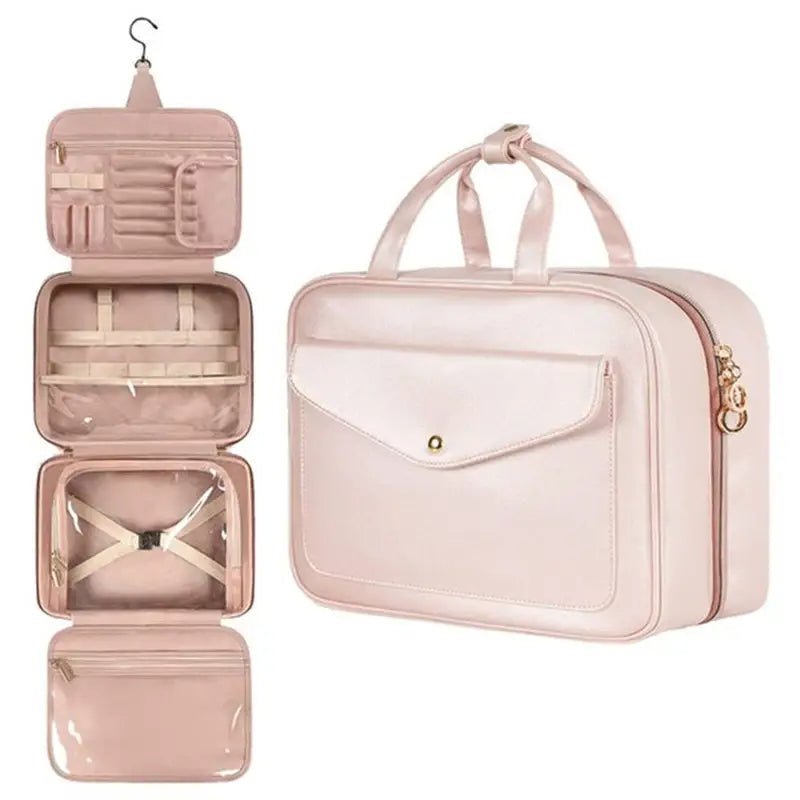 the pink travel bag with compartments