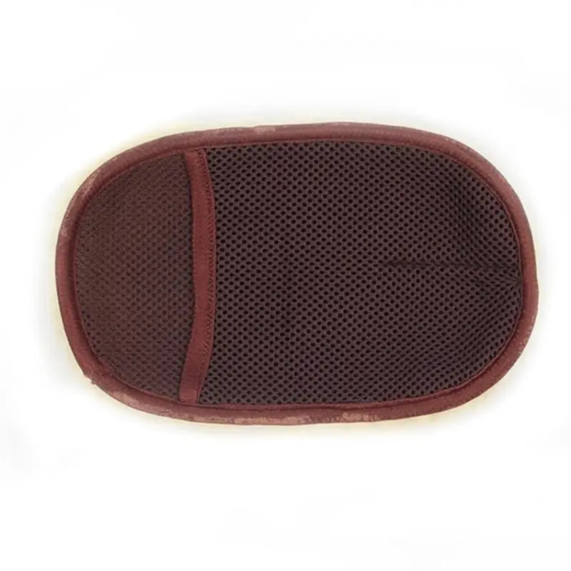 the back of a brown shoe with a white background