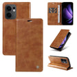 A brown, textured leather-look phone case with card slots and a kickstand function.