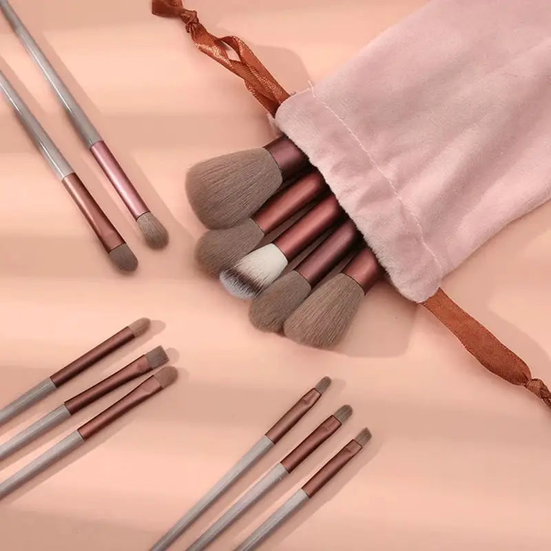 there are a bag of makeup brushes and a bag of brushes