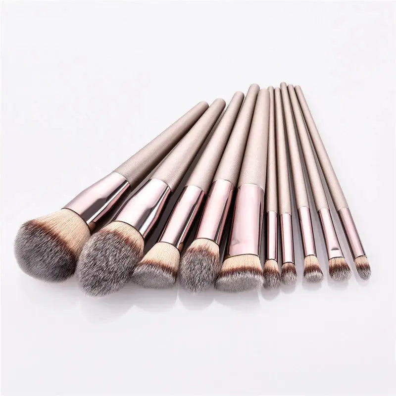 10 pcs makeup brush set with a bag